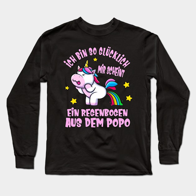 Lustiges Einhorn Glück Regenbogen Spaß Unicorn Long Sleeve T-Shirt by Foxxy Merch